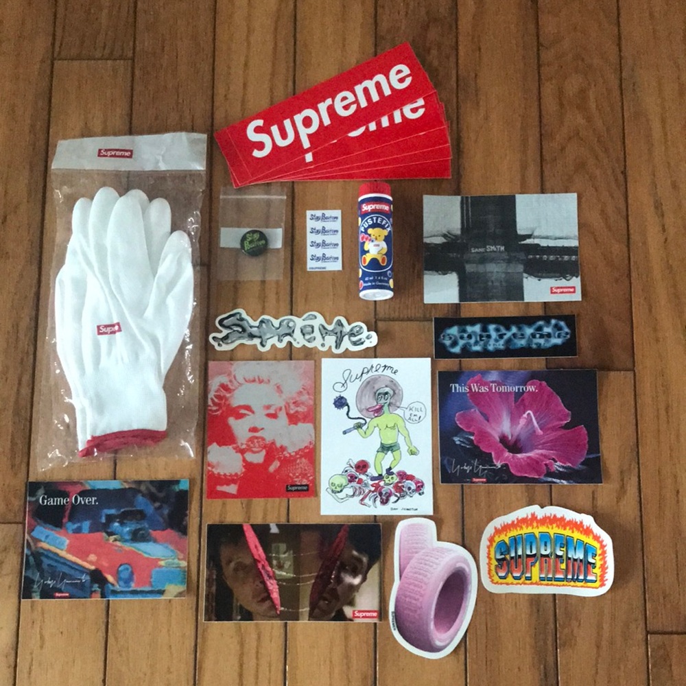 Supreme stickers and accessories